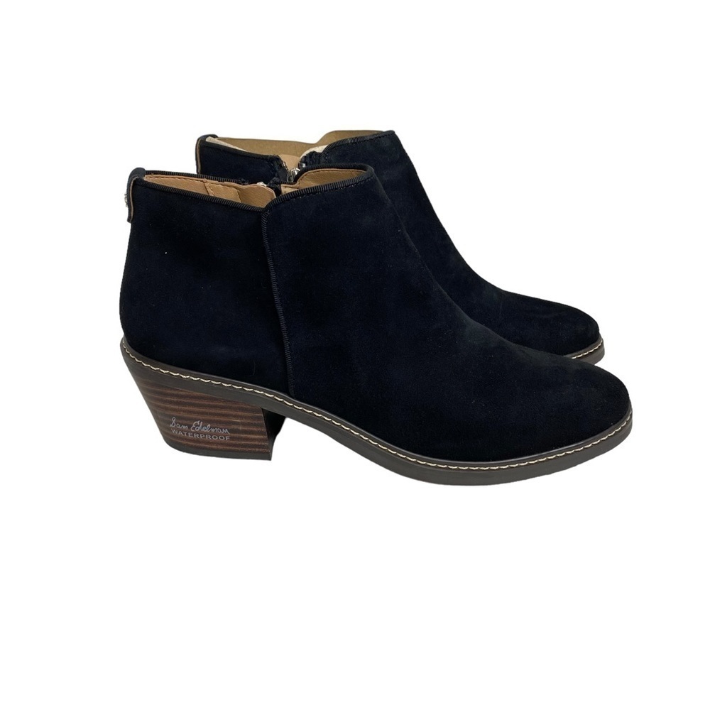 Sam Edelman Pryce Ankle Bootie Black Suede Waterproof 8.5